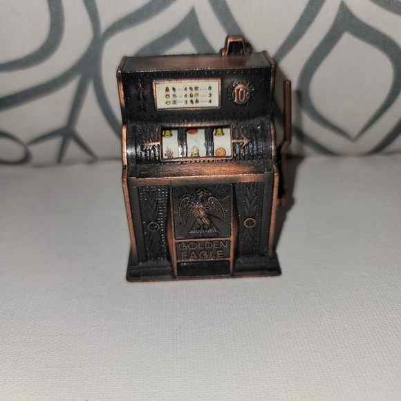 Vintage Die‎ Cast Mini Pencil Sharpener Antique Finished Slots Machine 3" - Picture 1 of 4